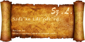 Szőke Lénárd névjegykártya