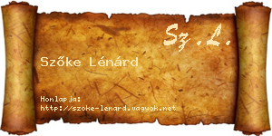 Szőke Lénárd névjegykártya