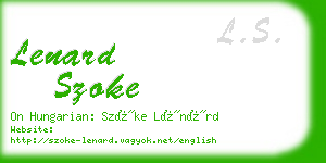 lenard szoke business card